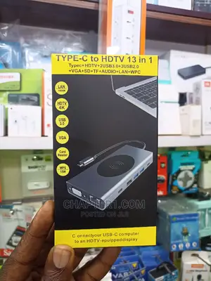 Photo - Type-C Hub 9in1 Wireless Charger 15W RJ45,SD/TF