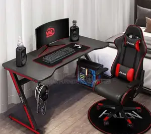 Computer and Game Table With Chair