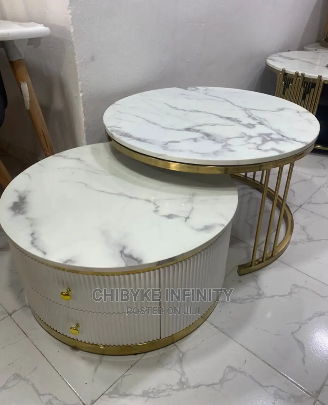 2 in 1 Marble Top Centre Table