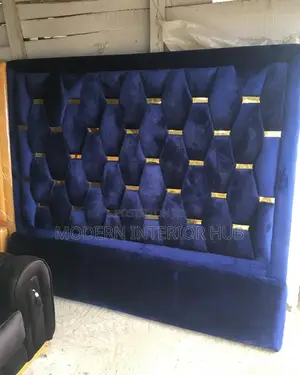 Luxury Full Wall Length Padded Bedframe With Bedside Drawers.