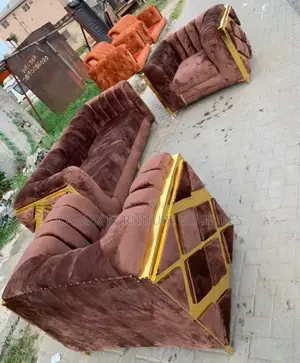 Modern 7 Seater Living Room Living Fabric Made Royal Sofa Chair.