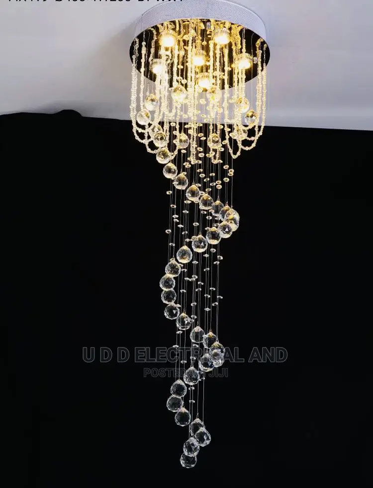 Modern LED 8ft Crystal Chandelier Foyer Ceiling Lighting