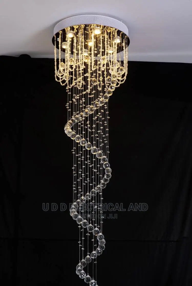 Modern LED 8ft Crystal Chandelier Foyer Ceiling Lighting