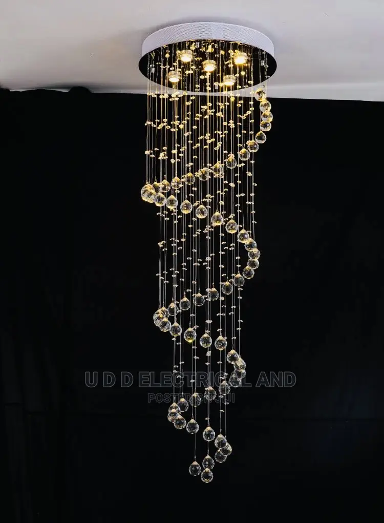 Modern LED 8ft Crystal Chandelier Foyer Ceiling Lighting