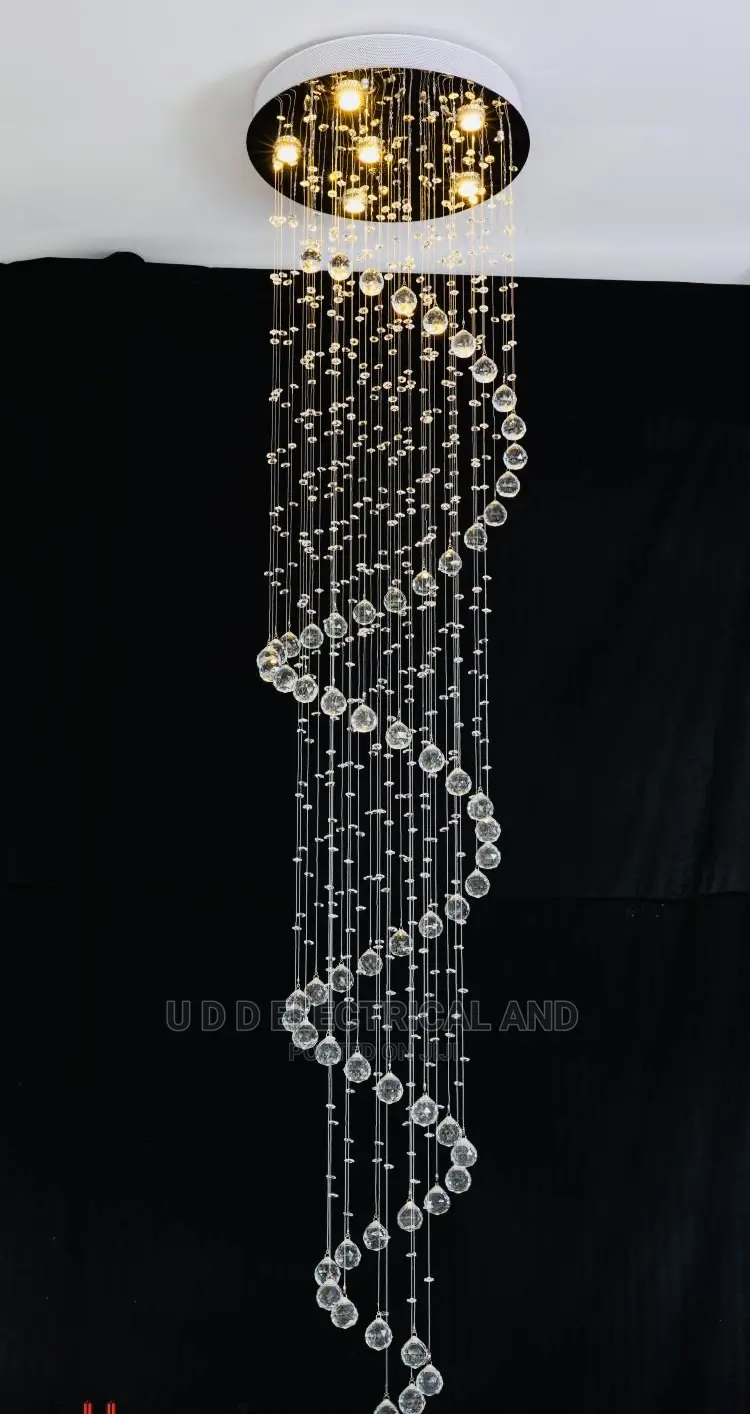 Modern LED 8ft Crystal Chandelier Foyer Ceiling Lighting
