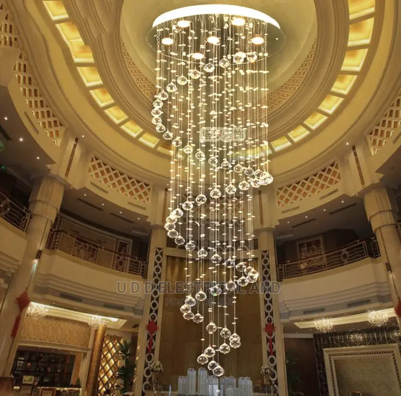 Modern LED 8ft Crystal Chandelier Foyer Ceiling Lighting