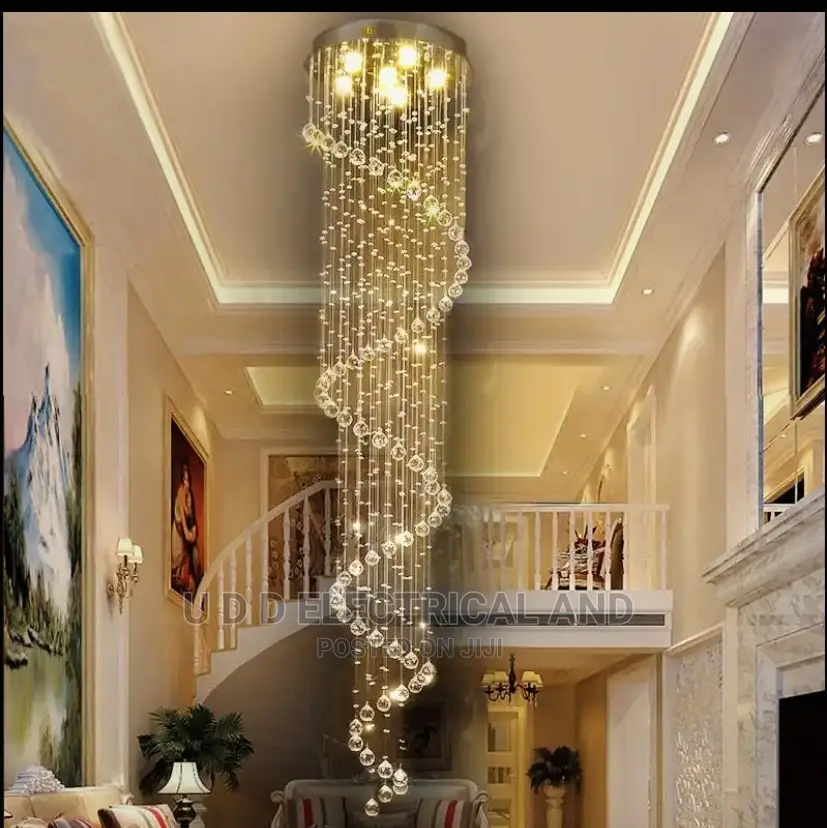 Modern LED 8ft Crystal Chandelier Foyer Ceiling Lighting