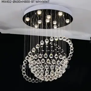 Spiral Crystal Chandelier Home Long Chandelier Lighting