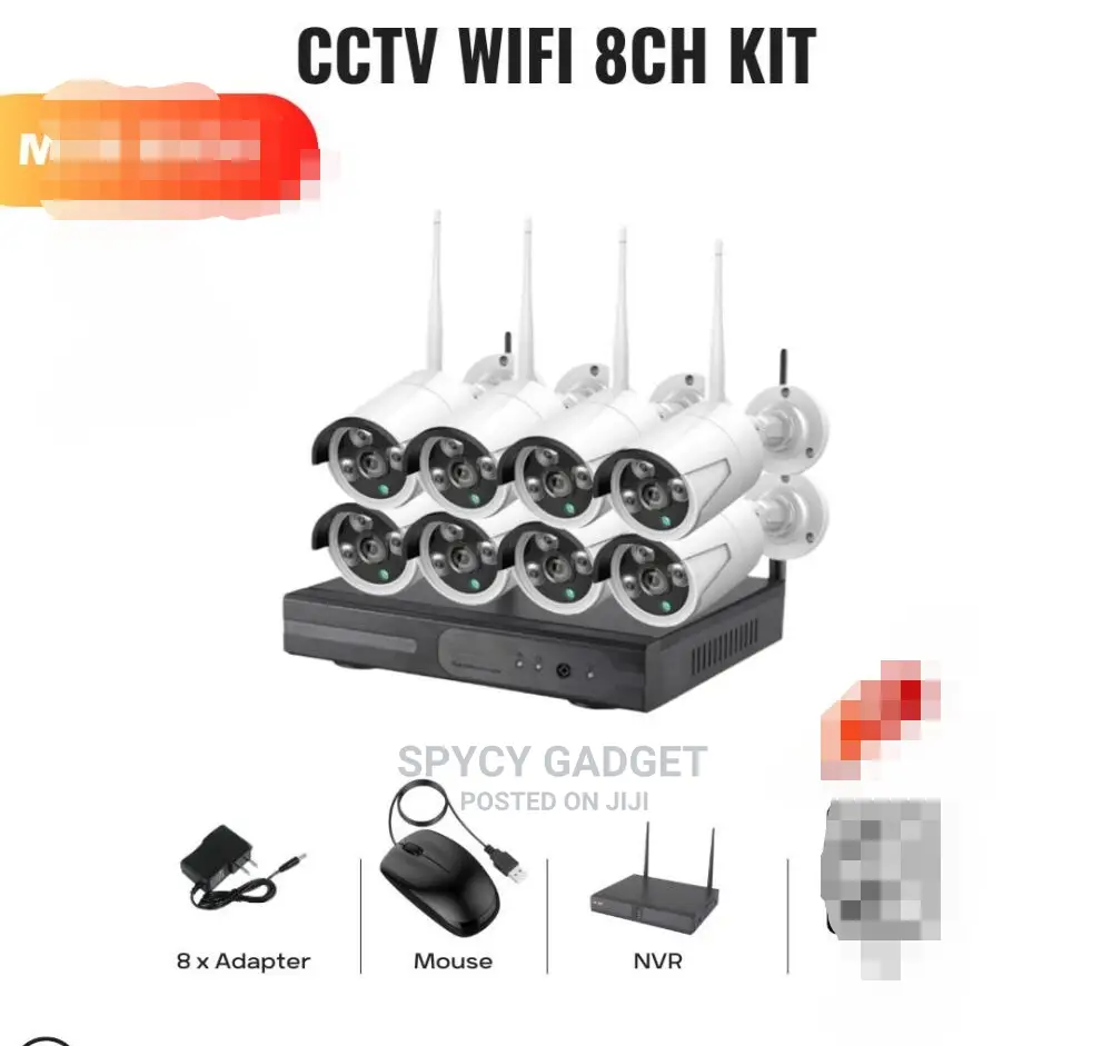8CH CCTV Wifi NVR Combo Kits Camera