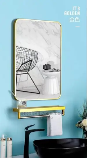 Gold Frame Square Mirror