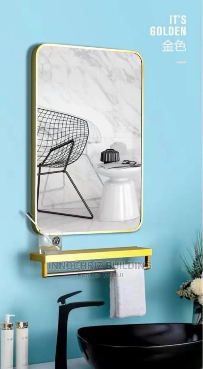 Gold Frame Square Mirror