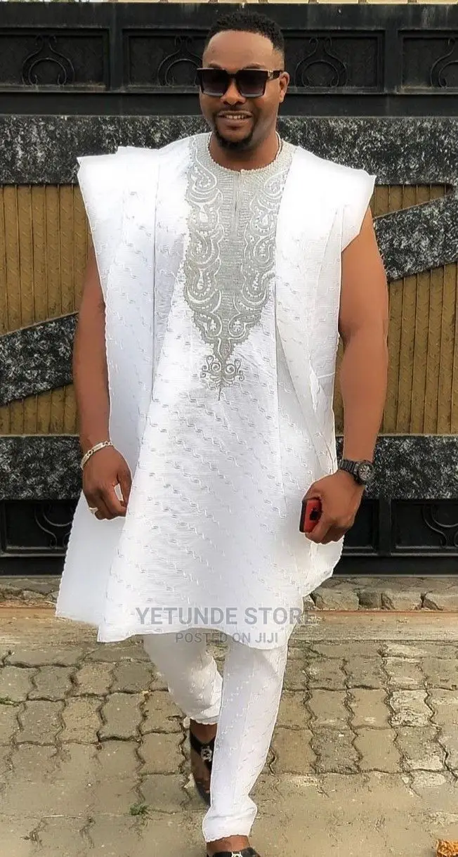 White Agbada Design for Men