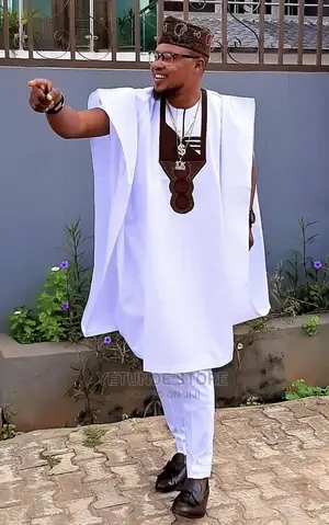 White Agbada Design for Men