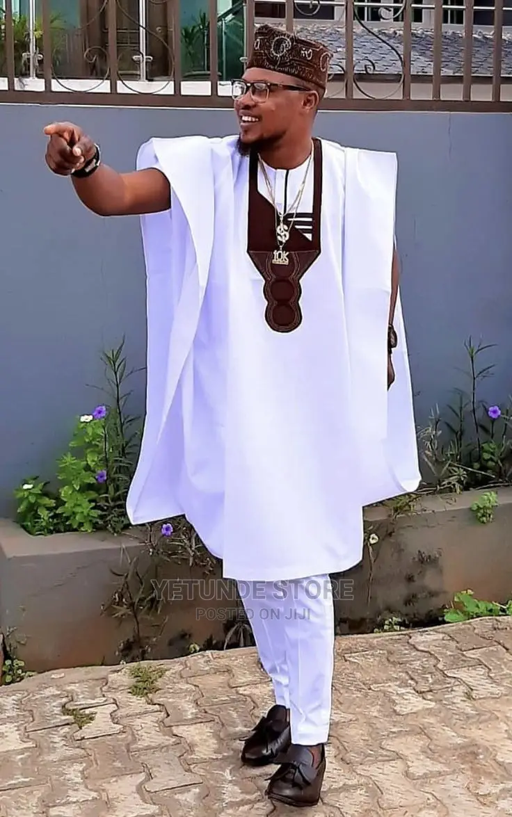White Agbada Design for Men