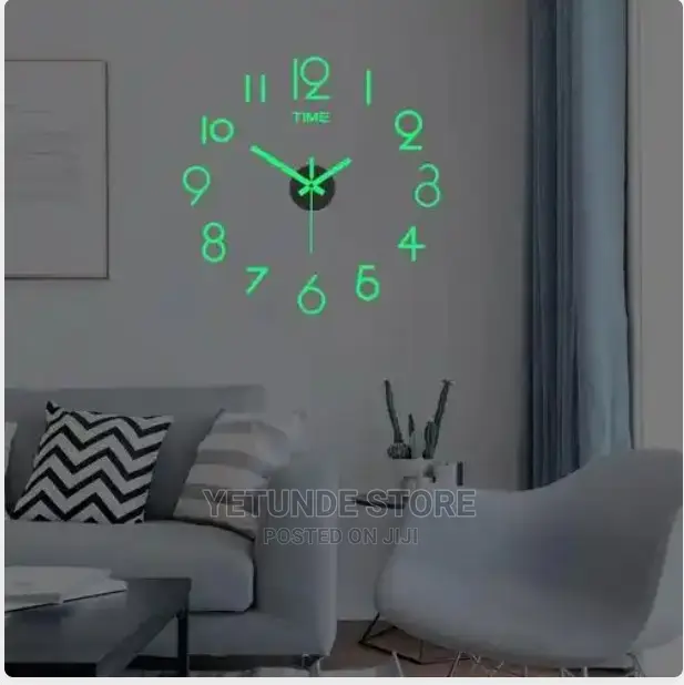 3D Luminous Wall Clock Frameless Acrylic DIY Clock Stickers