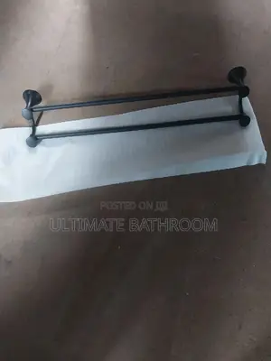 70cm Black Double Towel Rack