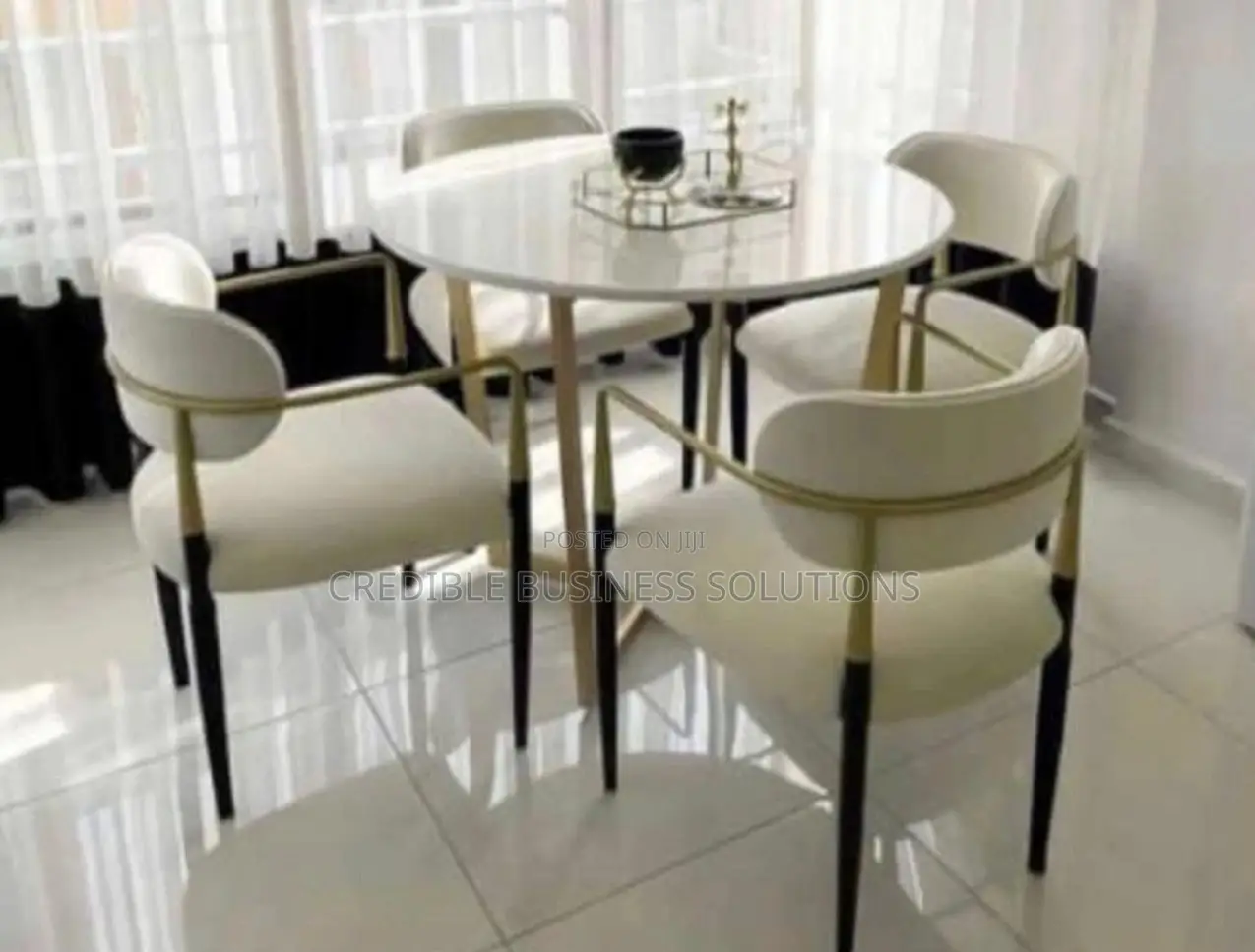 Marble Dining Set by 4 Chairs