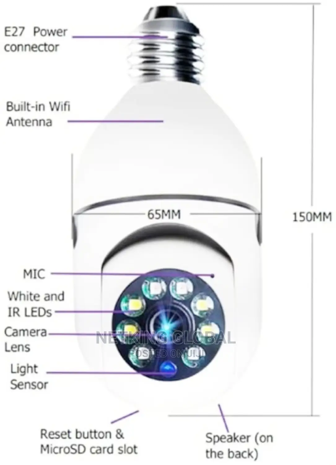 360 Degree Bulb Wifi Panoramic Camera
