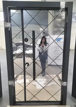 Silver Glass Armoured Door.