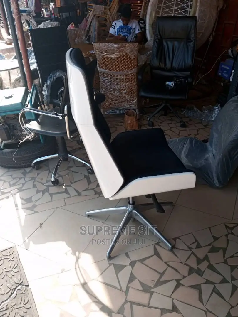 Executive Office Chair, White Back.