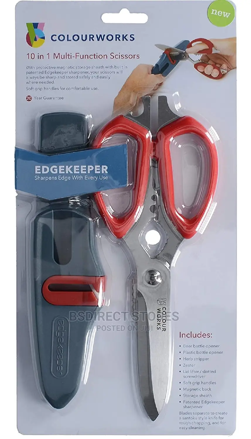 Colourworks 10in1 Multi-Function Kitchen Scissors Edgekeeper