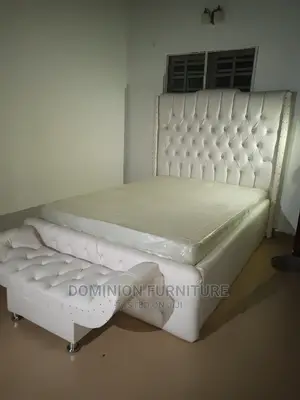 Luxury and Quality 4.5 X 6ft High Back Rest Leather Padded Bedframe.