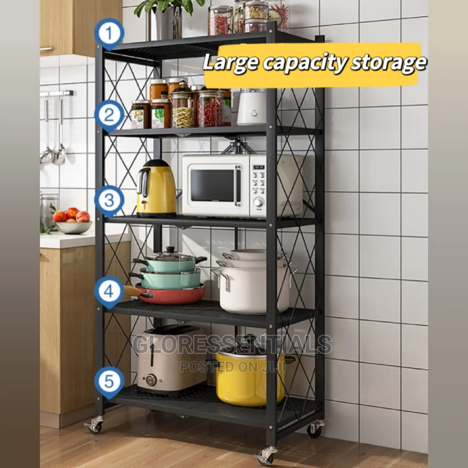 Multipurpose 5 Steps Shelf Kitchen and Book Shelf