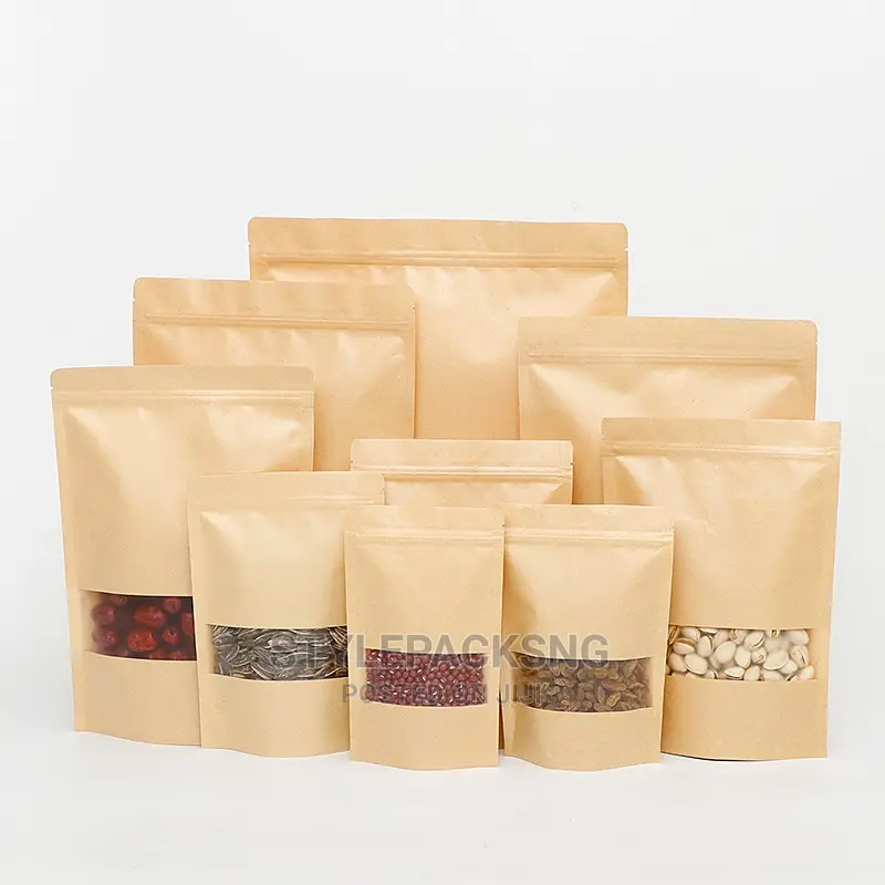 50 Pieces Brown Kraft Pouch - 12cm X 18cm