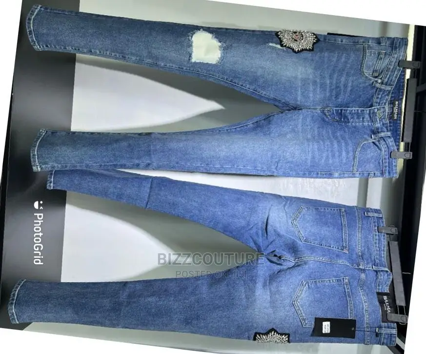 Original BALMAIN Blue Jeans Available in Store