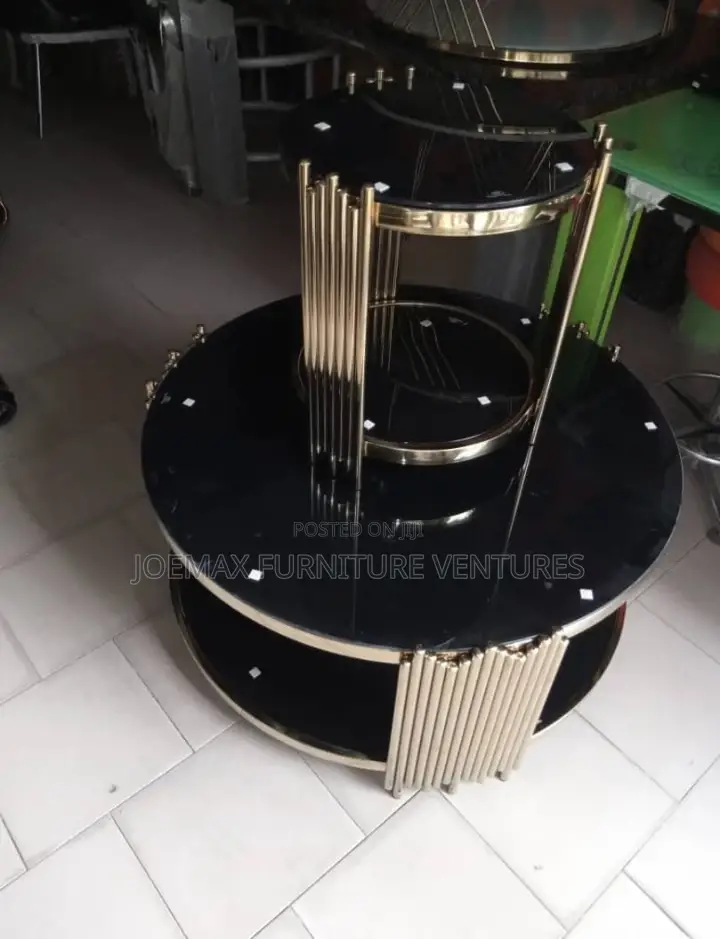 Royal Glass Center Table With Gold Frame