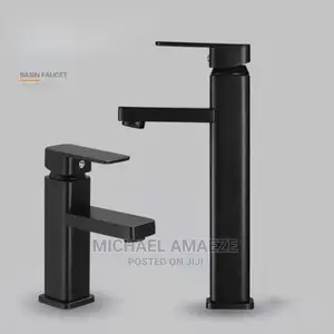 Short and Long Black Wash Hand Basin Mixers Taps