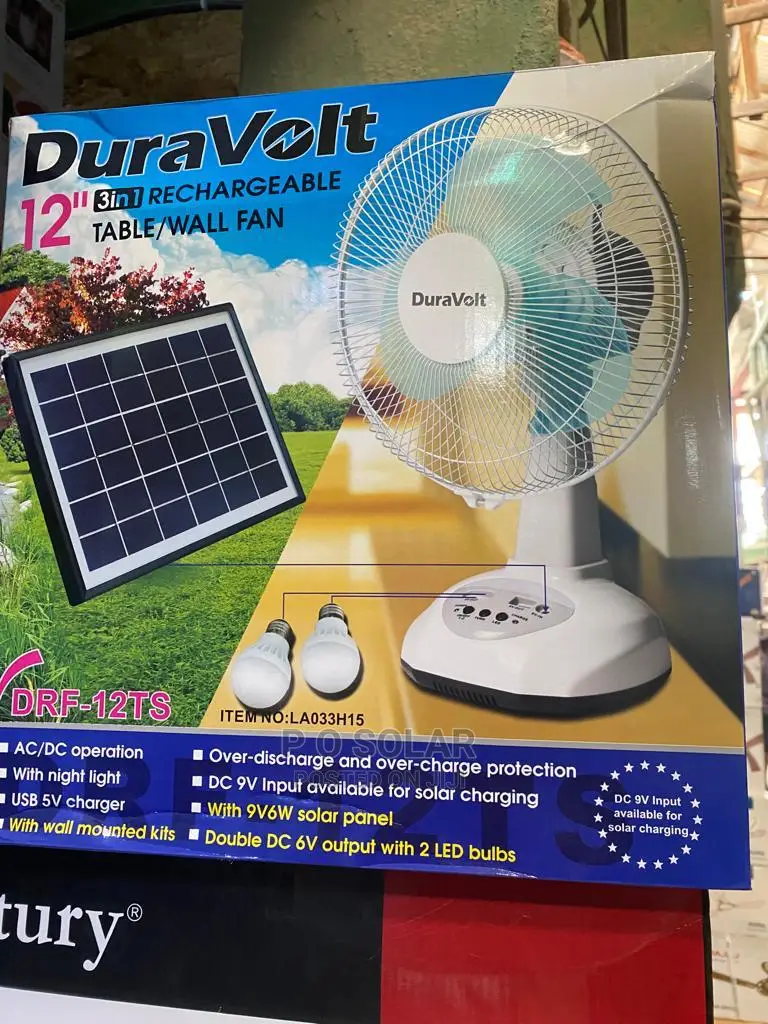 Solar Rechargeable Table/ Wall Fan