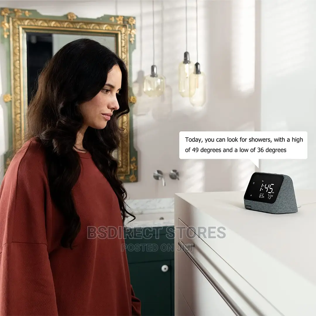 Lenovo Grey Smart Touchscreen Clock 2 With Google Assistant