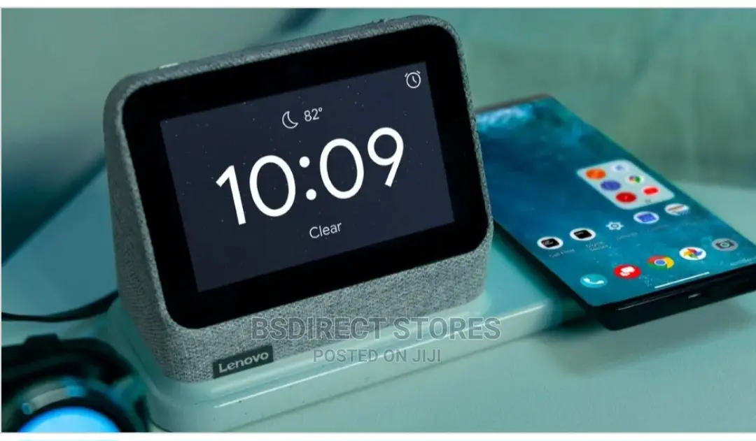 Lenovo Grey Smart Touchscreen Clock 2 With Google Assistant