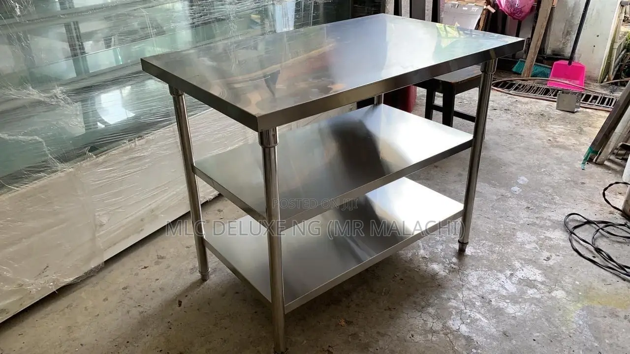 Stainless Steel Commercial Table With Double Under Layers