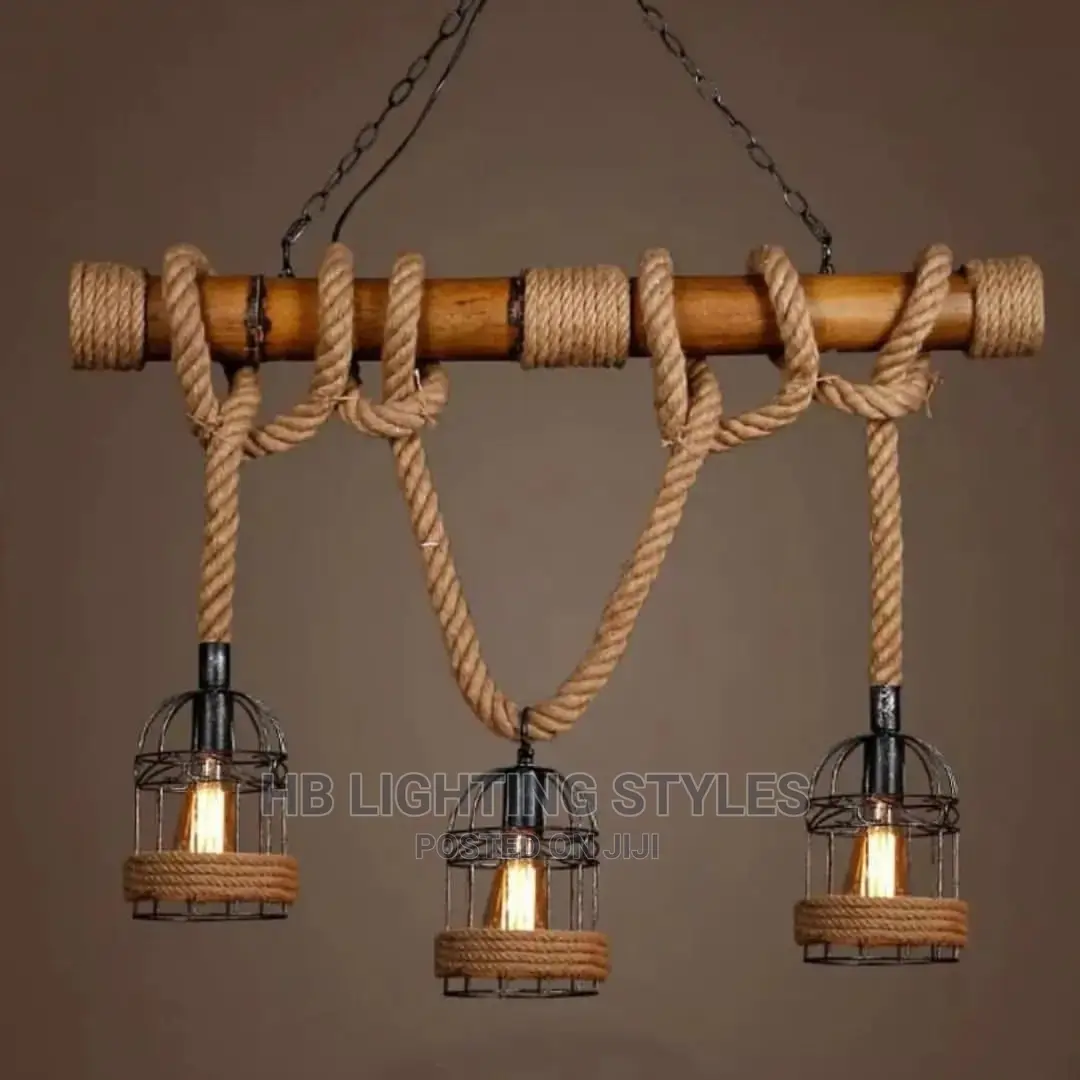 Retro Vintage Hemp Rope Pendant Light