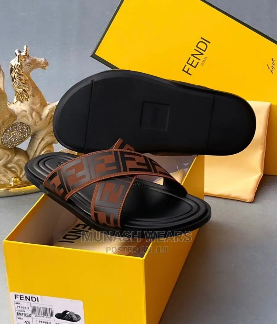 Fendi Leather Slipers