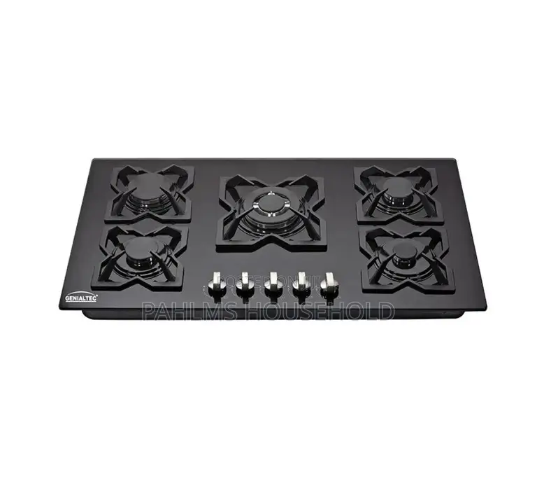 Built-in 90cm Phiima Tempered Glass 5 Burner Gas Hob