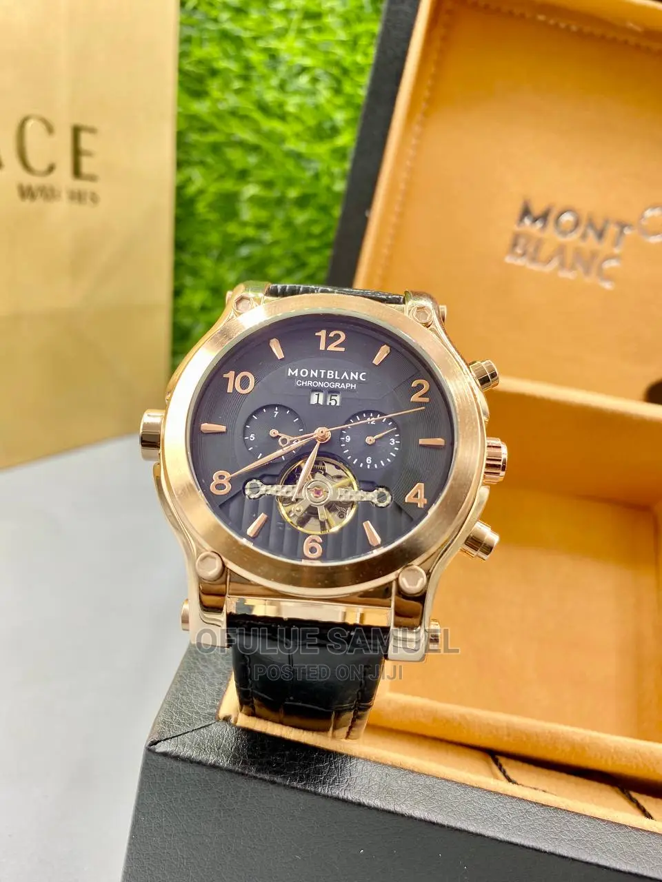 Montblanc Leather Automatic Wristwatch