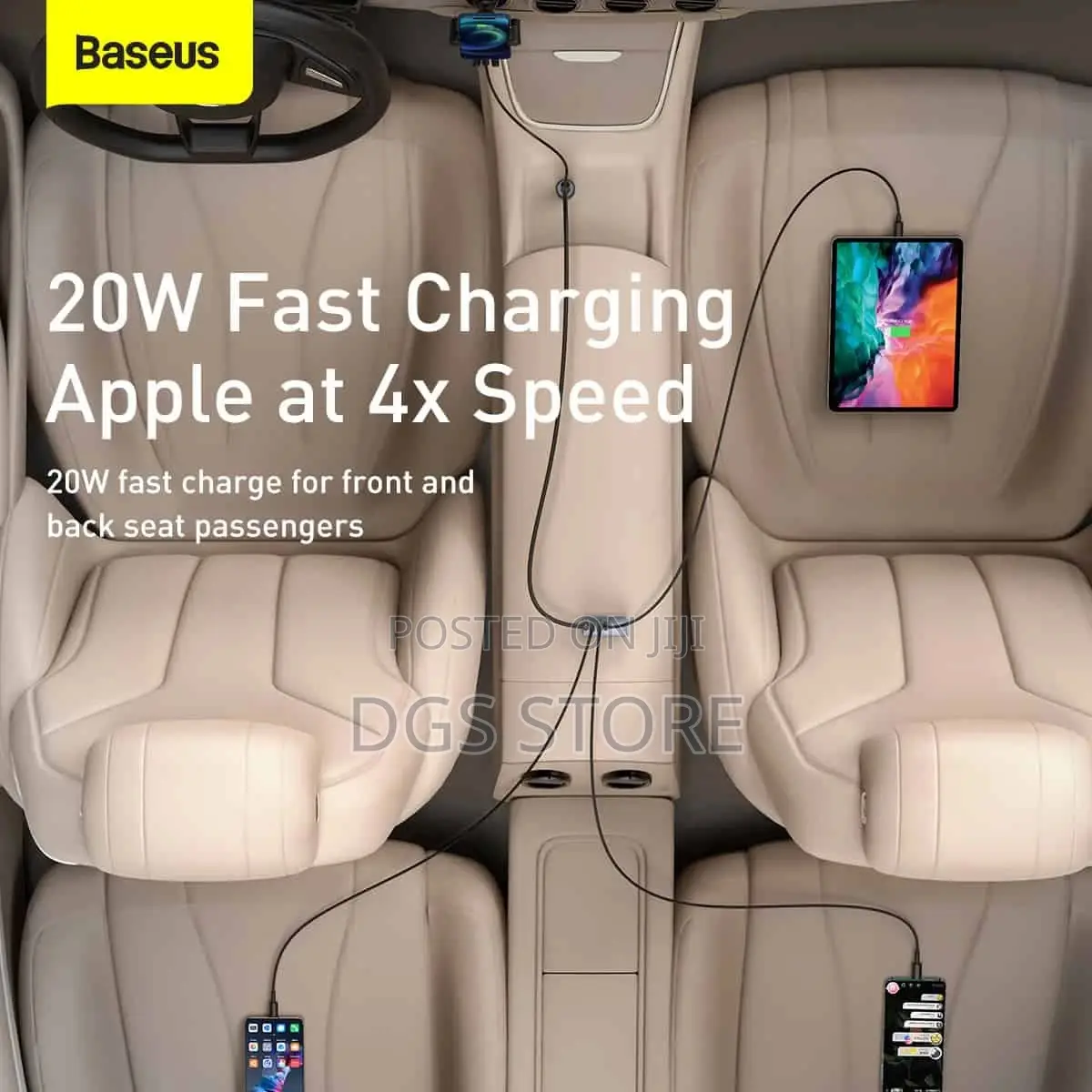 Baseus Share Together PPS Car Charger 120w 2U+2cfastcharging