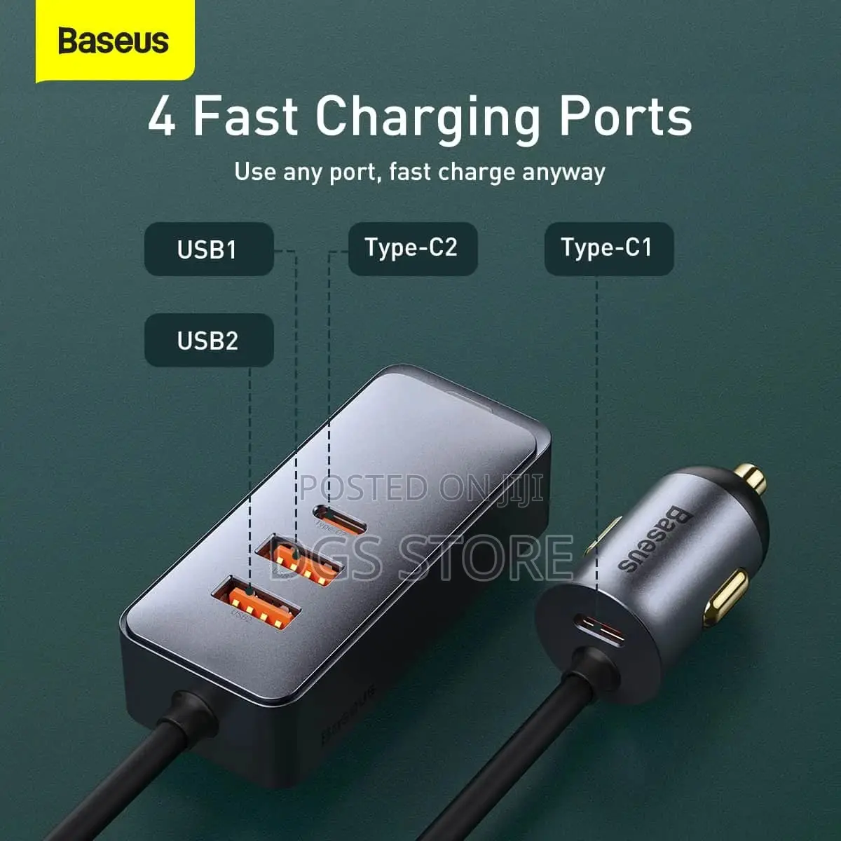 Baseus Share Together PPS Car Charger 120w 2U+2cfastcharging