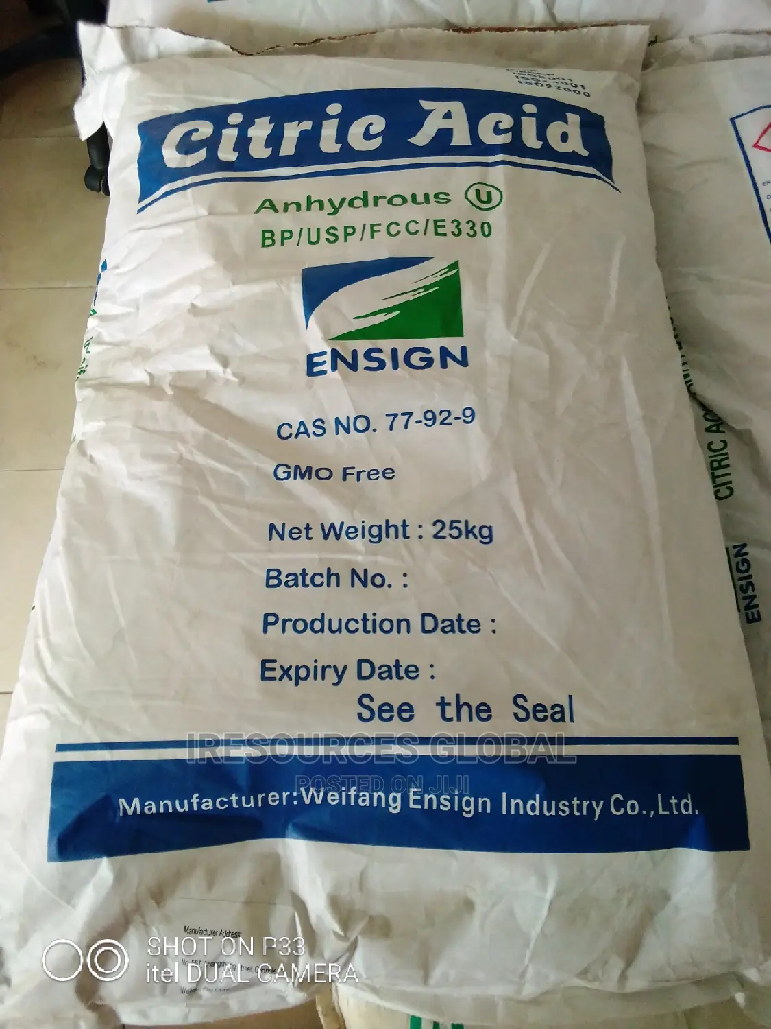 Citric Acid Anhydrous Monohydrate 99.5%
