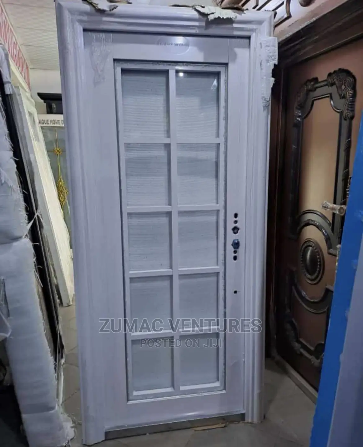 3ft White Glass Door