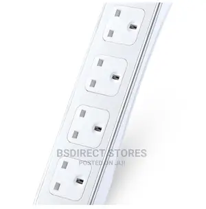 Masterplug WHITE 4 Socket Power Surge Protected Lead + 2 USB