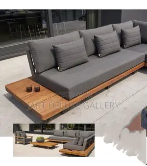 Stylish Natural Timber Metal Framed Sofa