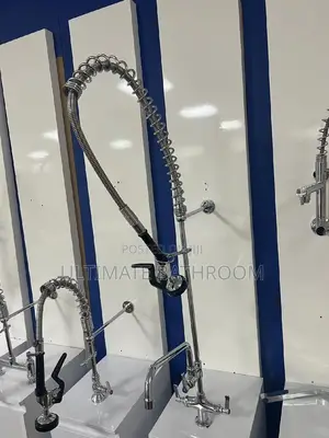 Pure Brass Chrome Industrial Kitchen Mixer Tap