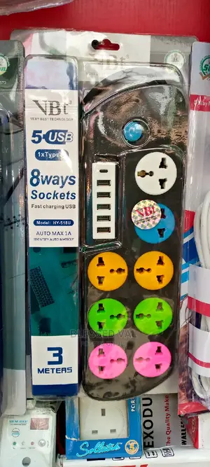 VBT 8way Extension Sockets With 5 USB