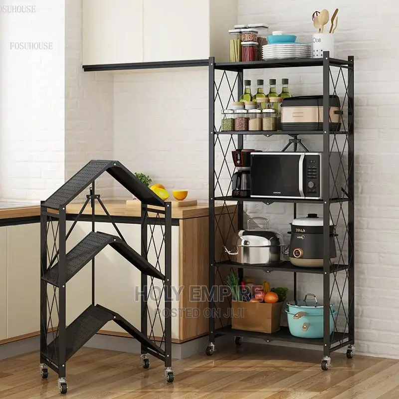 Foldable 5 Layer Storage Rack Kitchen Shelf