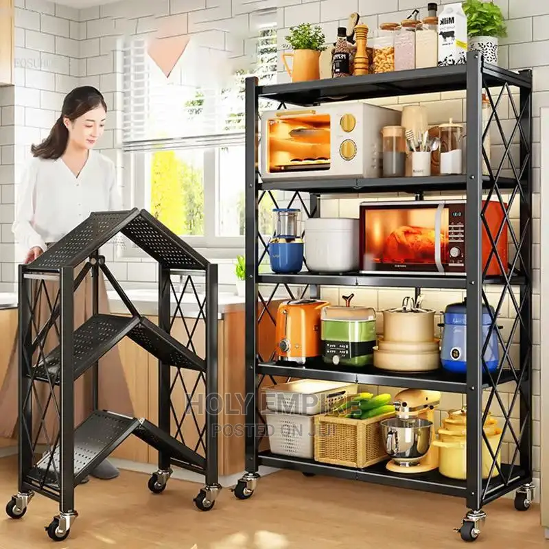 Foldable 5 Layer Storage Rack Kitchen Shelf