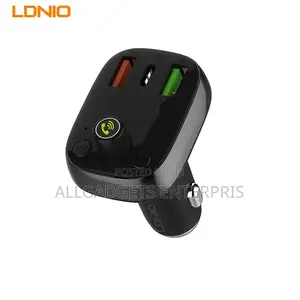 Ldnio C704Q Fm Transmitter Car Charger 3 USB Pd Qc+ Portable